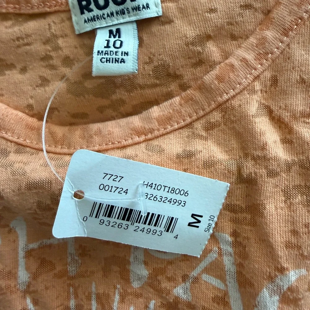 RUUM Girls Size 10 Peach Tropical Tank Dress